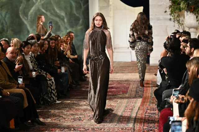 Ralph Lauren’s fall 2026 collection a mix of romantic adventure with metallic flair